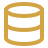 Yellow database icon with three stacked cylindrical layers.