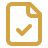 Yellow square icon with a gray document outline and a checkmark inside.