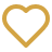 Simple yellow heart icon with a rounded outline.