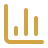 Simple yellow bar chart icon with three vertical bars of different heights connected by a line.