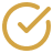 Yellow check mark inside a circle symbol.