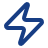 Blue lightning bolt icon symbolizing electricity or power.