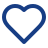 Simple navy blue heart outline icon.