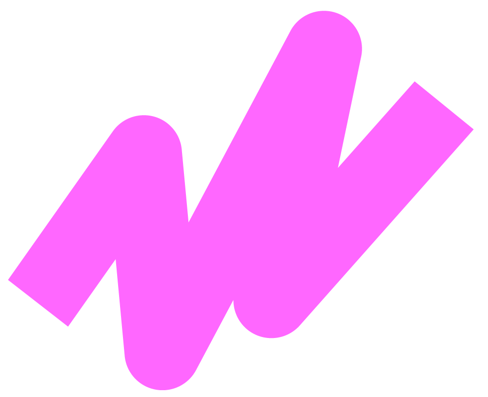 Bright pink zigzag line with rounded ends on a black background.