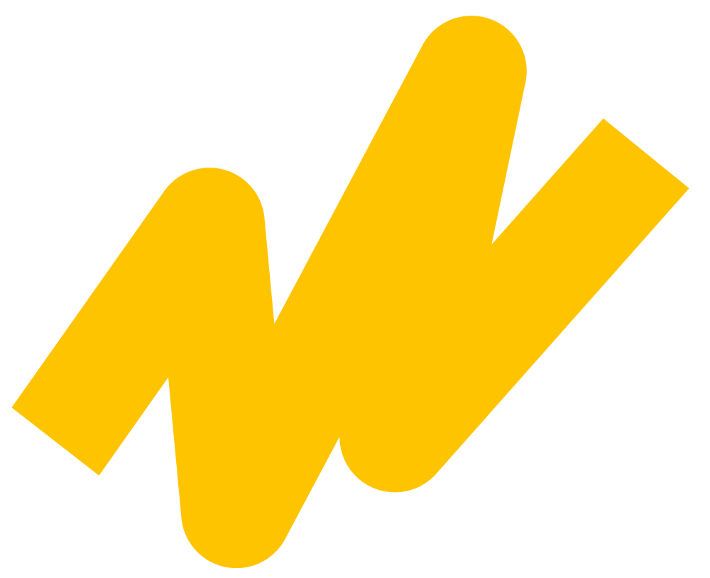 Thick yellow zigzag line with rounded edges on a transparent background.