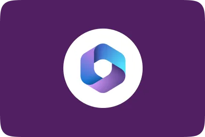 Stylized letter B in blue and purple gradient inside a white circle on a purple background.