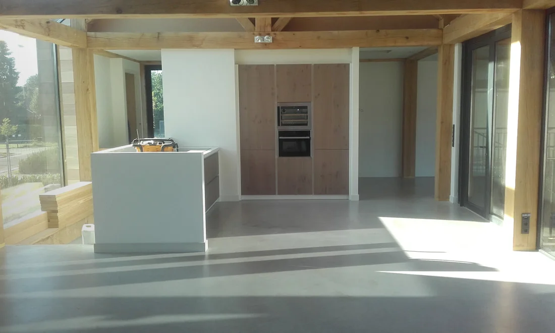 Nieuwbouw betonvloer.