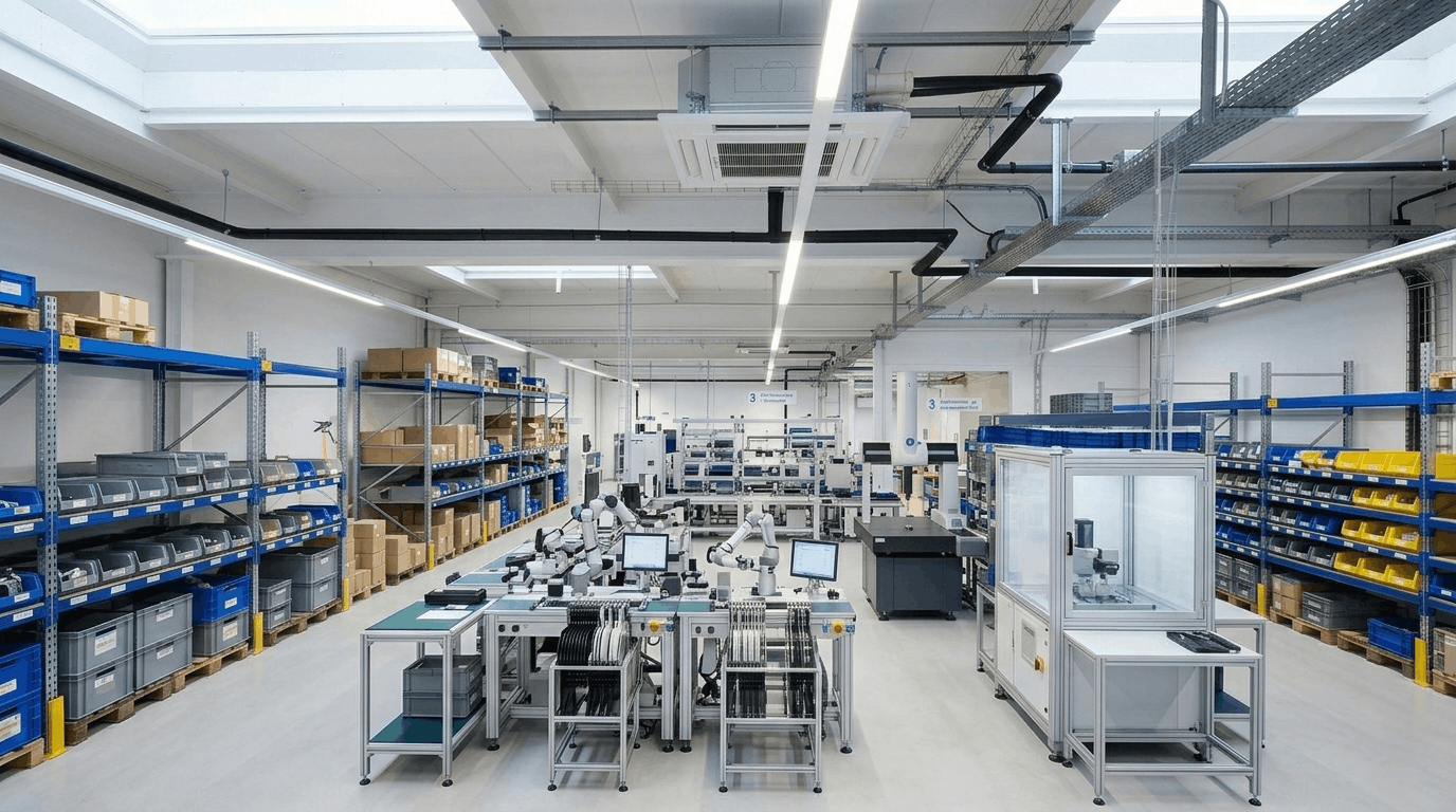 Klimaanlage in einem Produktionsbetrieb