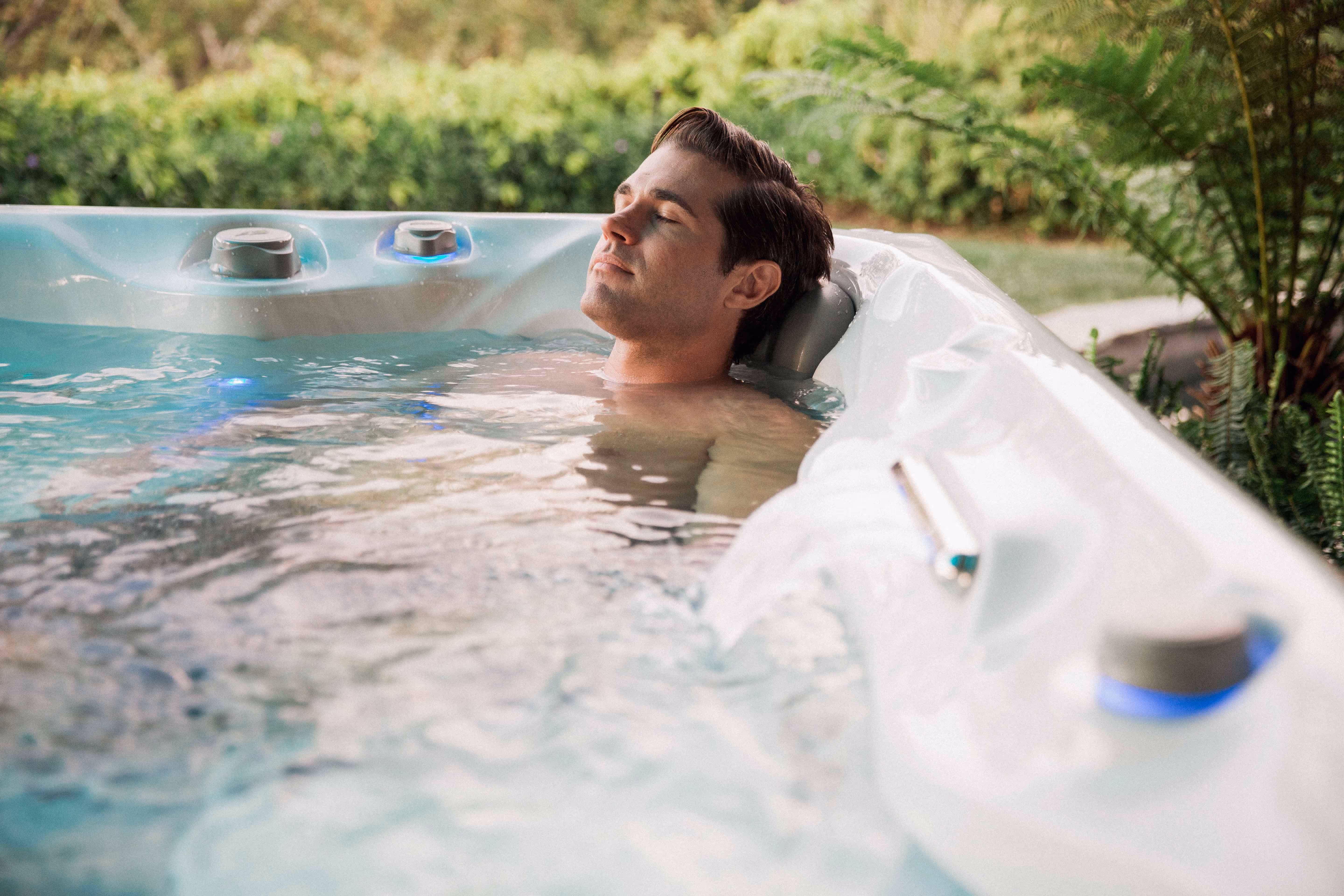 Man in hot tub alone