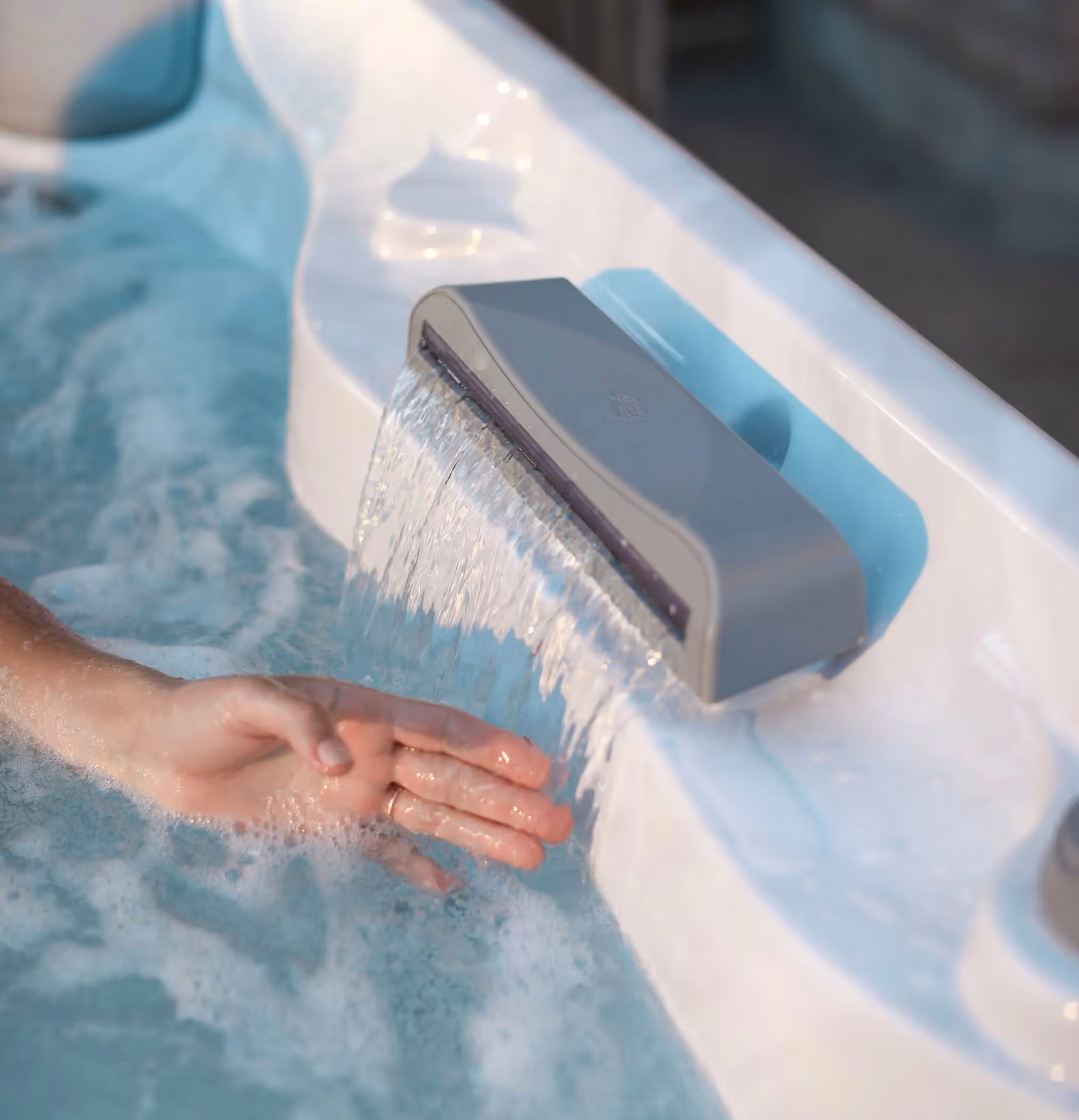Hot tub interior close up