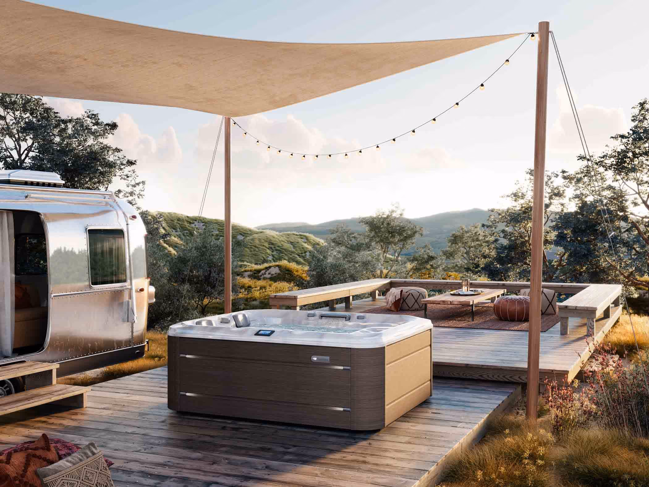 Hot tub on deck