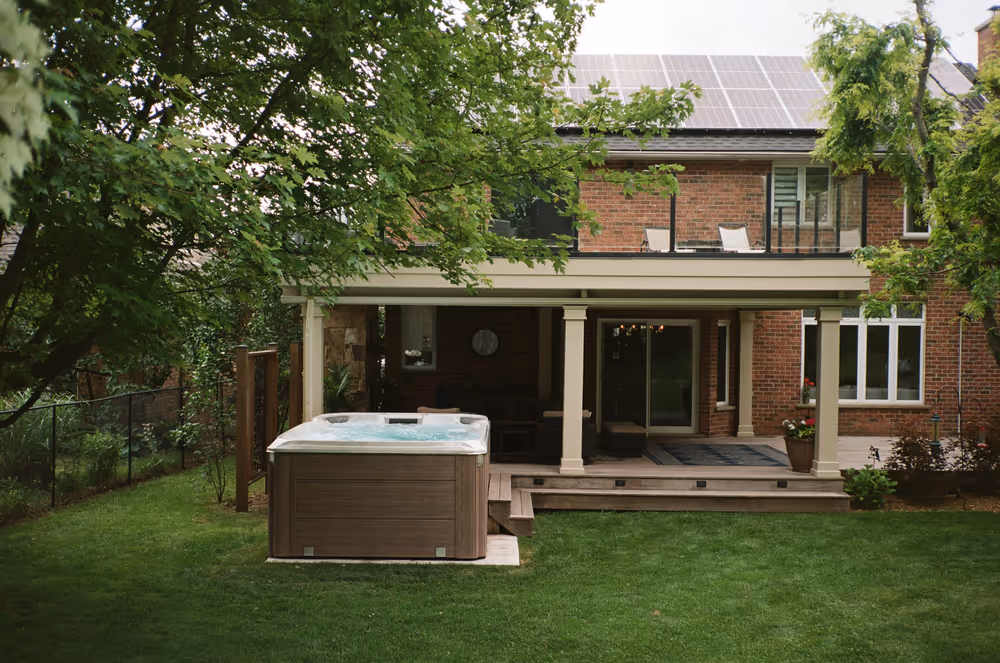 Swim Spa in backyard