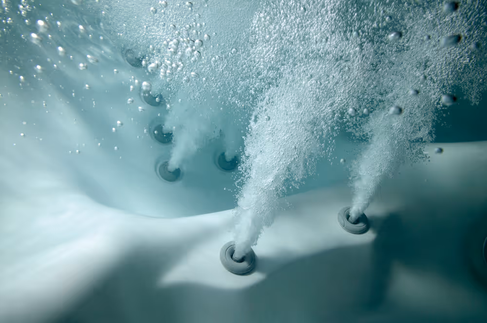 Hot tub jet bubbles