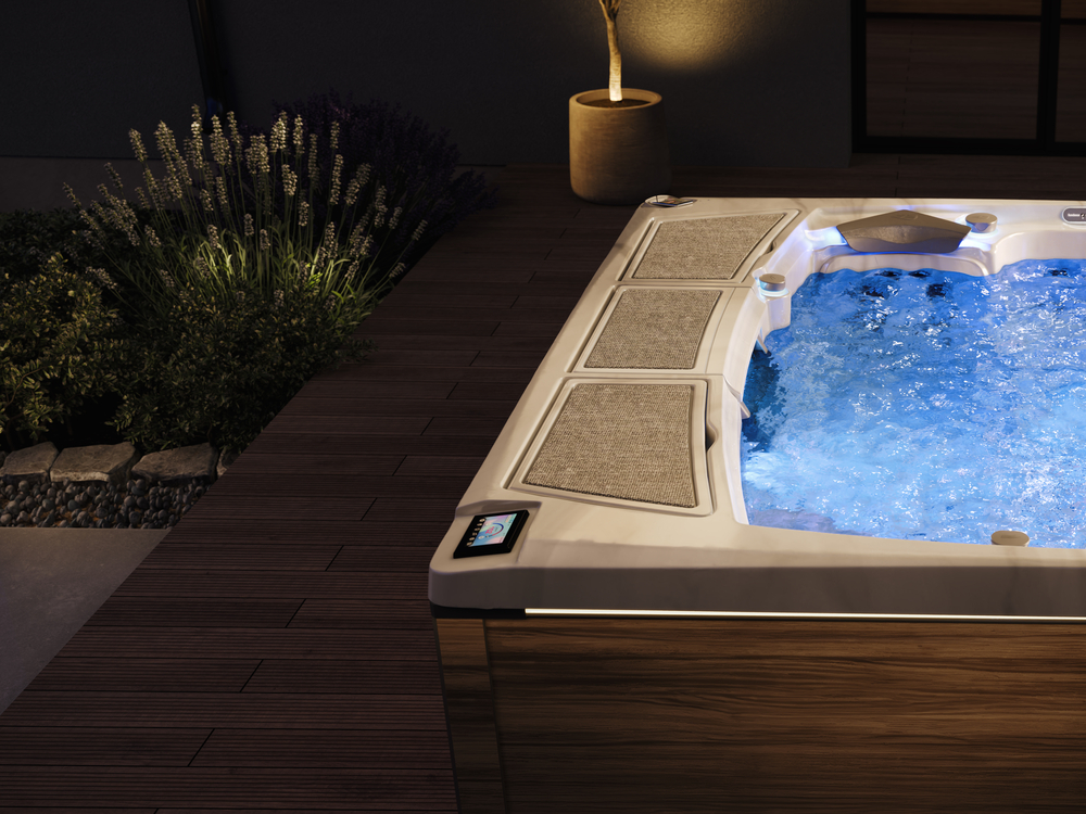 Outdoor spa creating a relaxing backyard escape