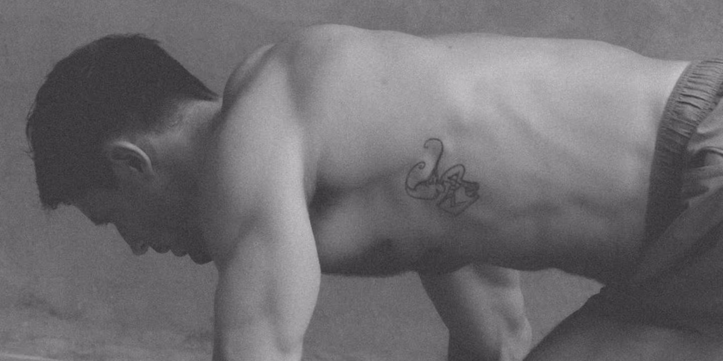 man showing strength in movement