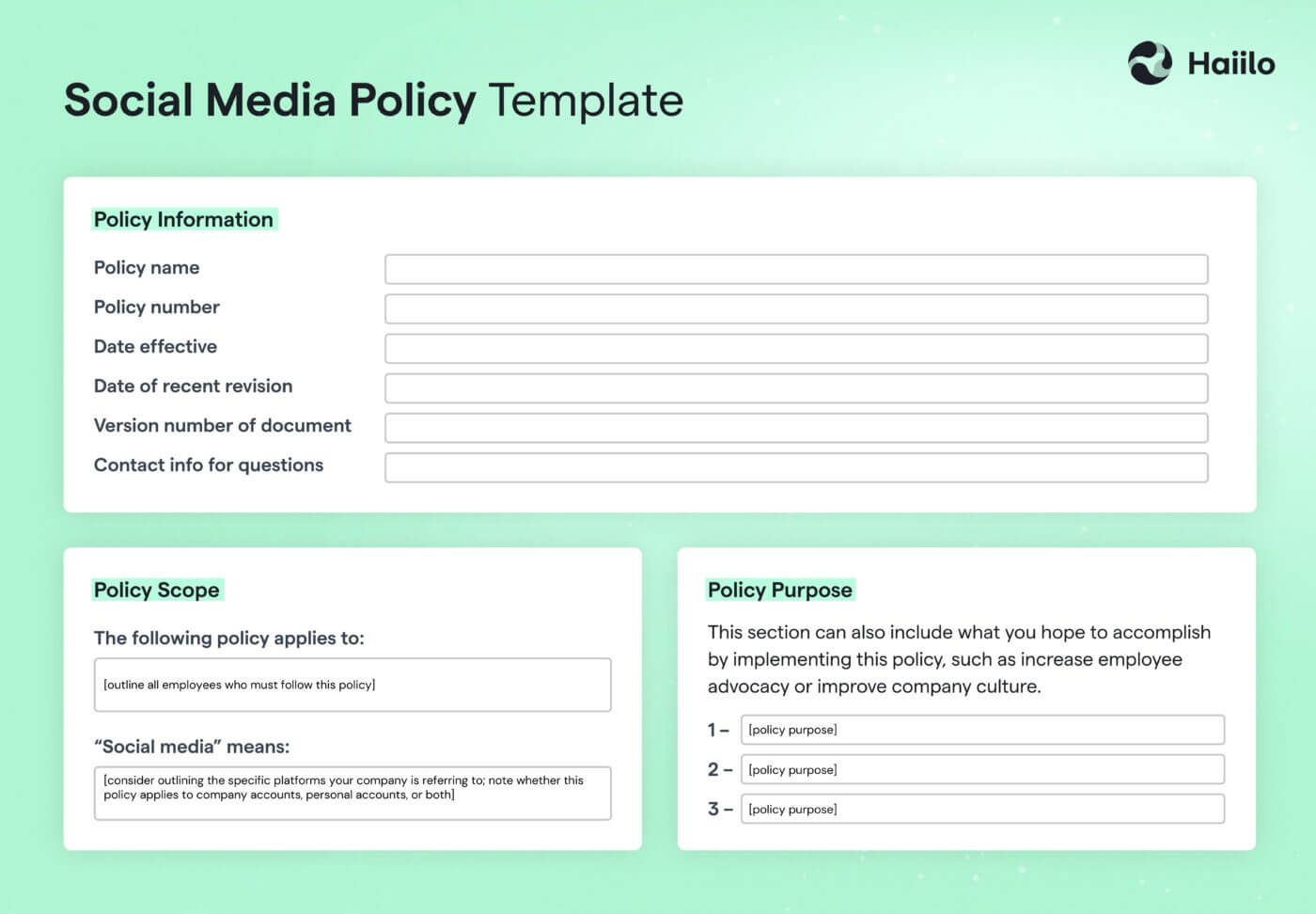 Social media policy template
