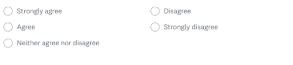 Company surveys for employees: user interface
