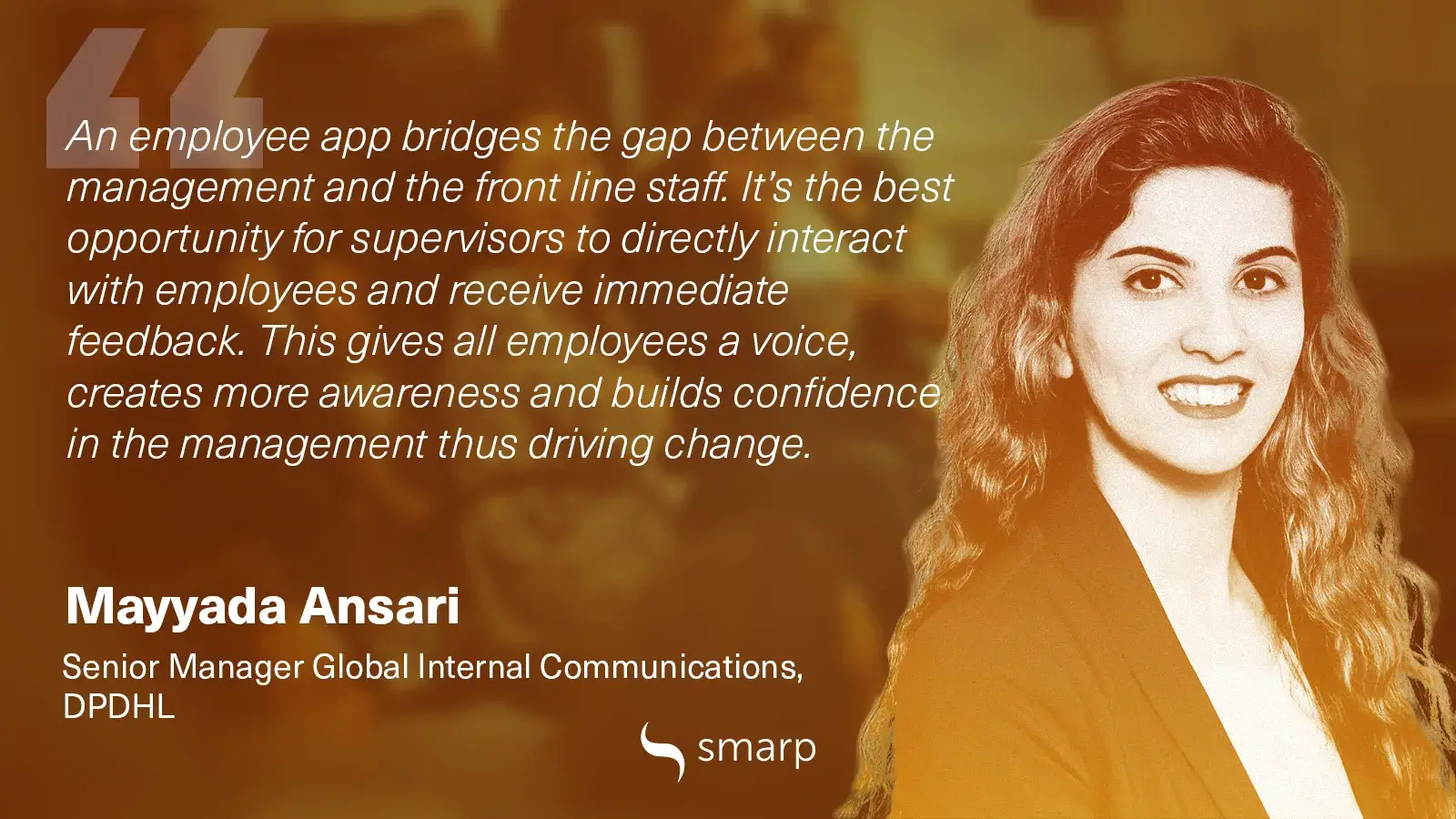 a quote from Mayyada Ansari, DPDHL