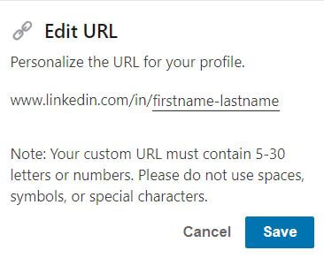 editing linkedin url part two