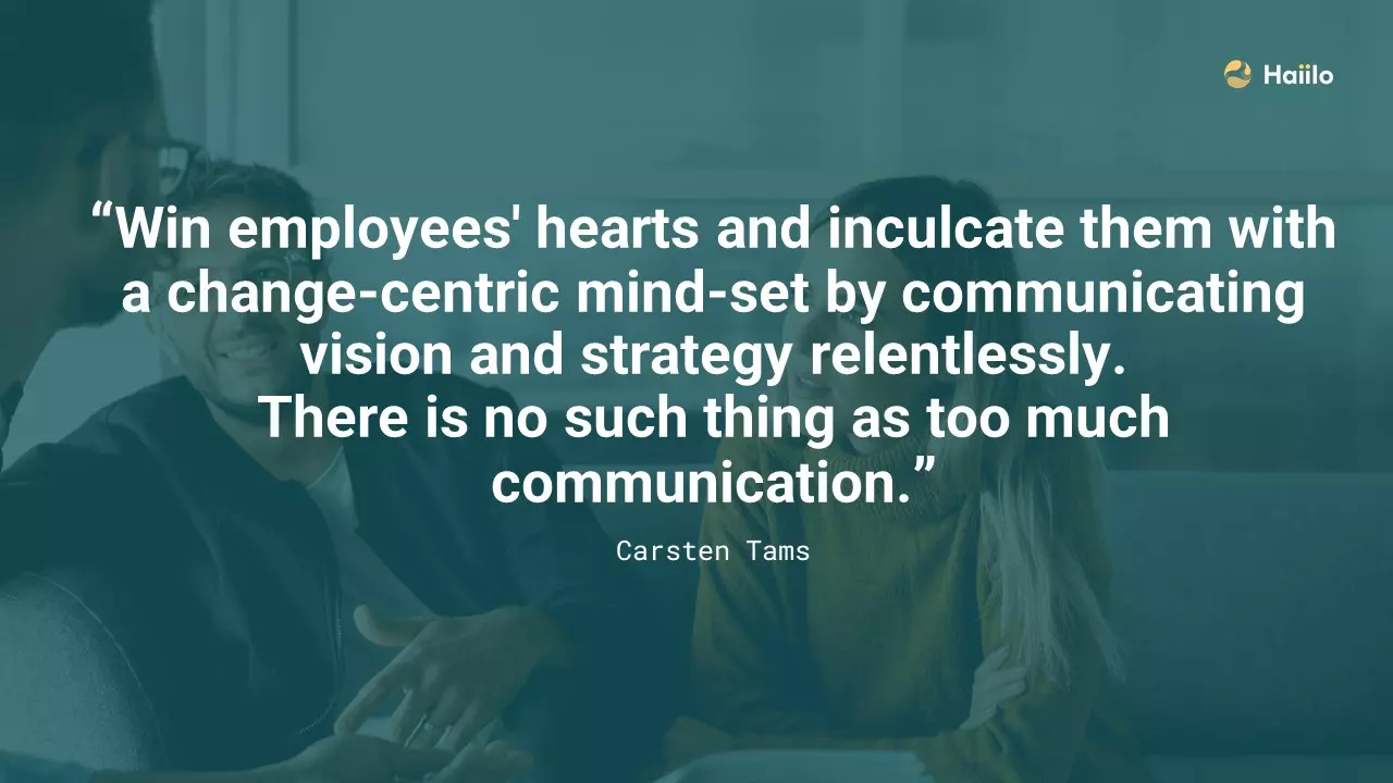 a quote from Carsten Tams on ocm organizational change management