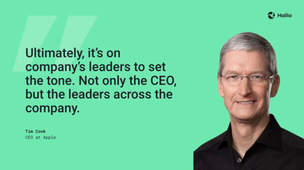 Tim Cook from Apple quote on management: leading