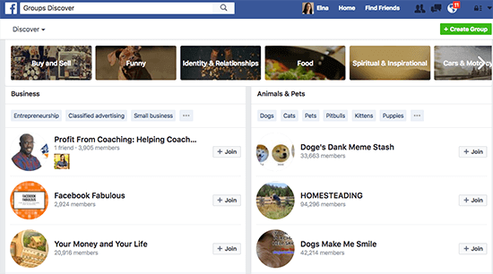Facebook groups