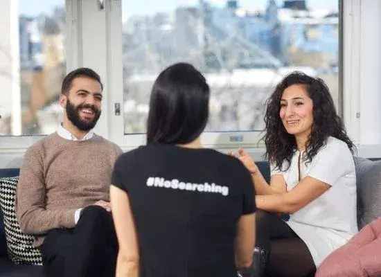 employees talking during break