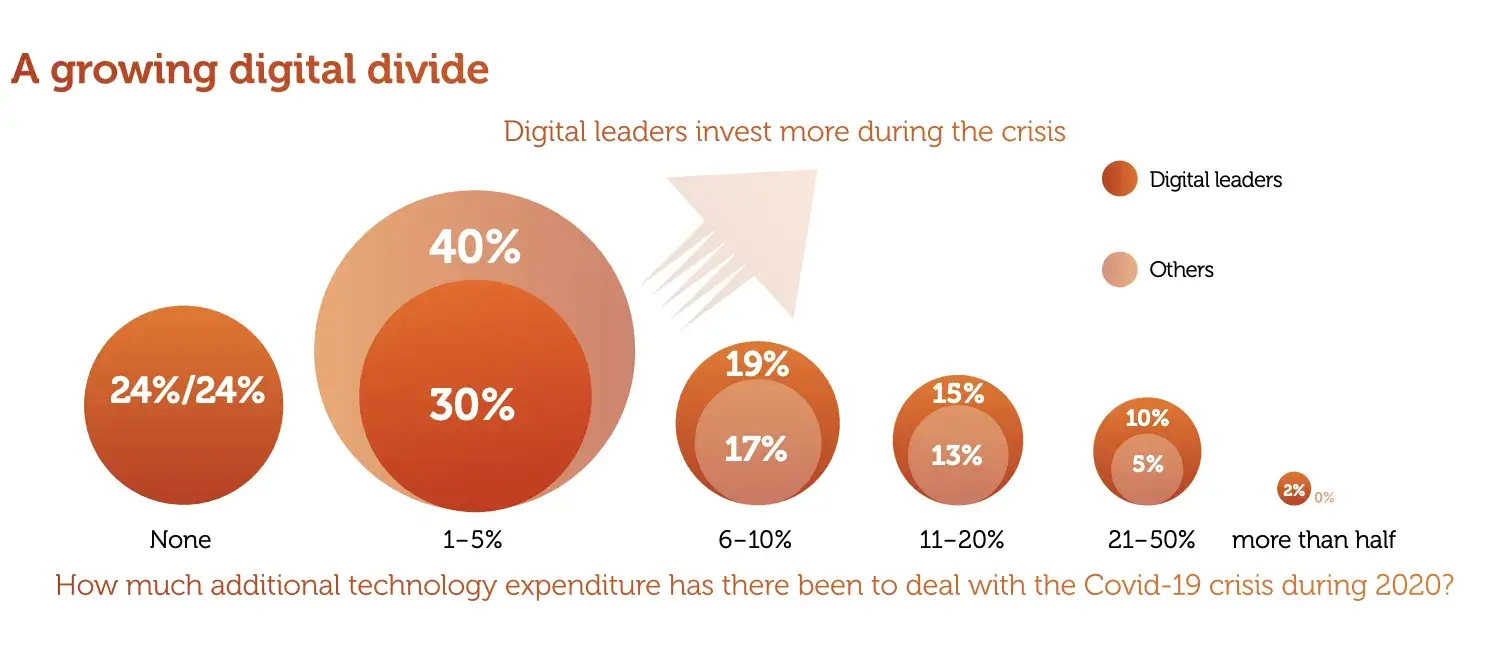 a growing digital divide - digital leaders invest more during the crisis