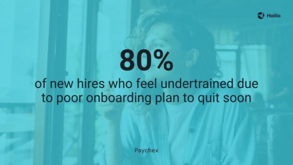 Paychex statistic: 80% of employees are undertrained, showing importance of employee onboarding experience