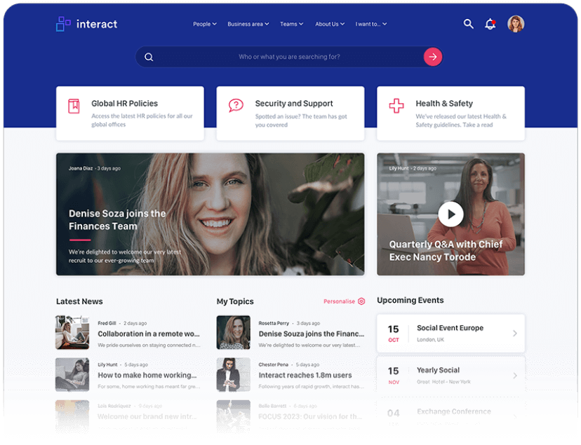 interact-customizable-intranet-dashboard-example-workvivo-alternative