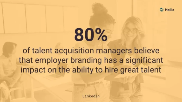 LinkedIn quote: 80% of talent acquisition managers use employer brands as a tool