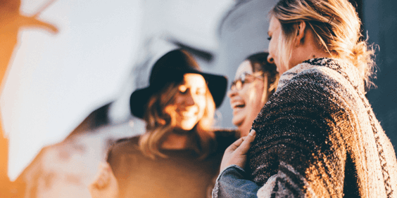 happy people, smiling and laughing