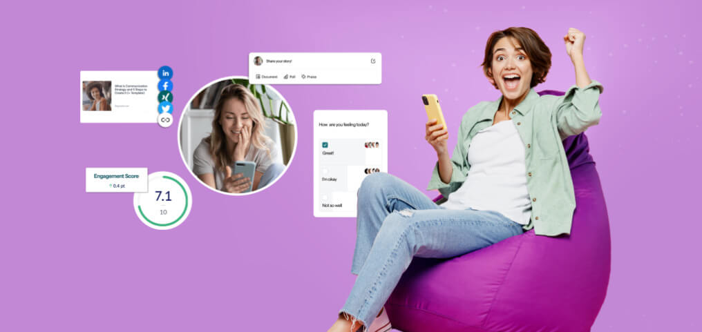 excited woman, holding a phone