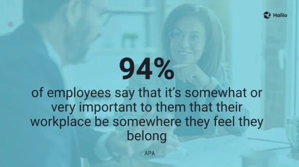 APA statistic: 94% of employees say employee experience technology helps them feel they belong