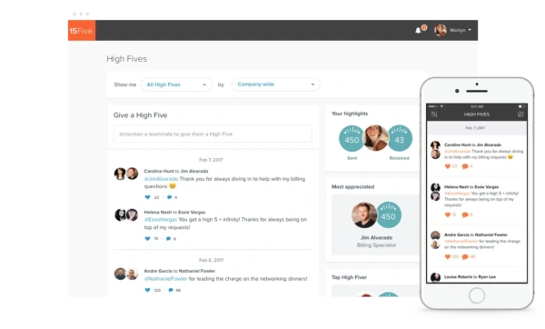 15Five: best employee app for performance management