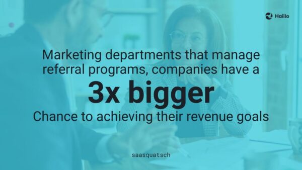 saasquatsch statistic - marketers 3 x more likely to achieve revenue goals with advocacy marketing