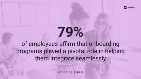 Exploding Topics quote showing onboarding benefits including seamless employee integration