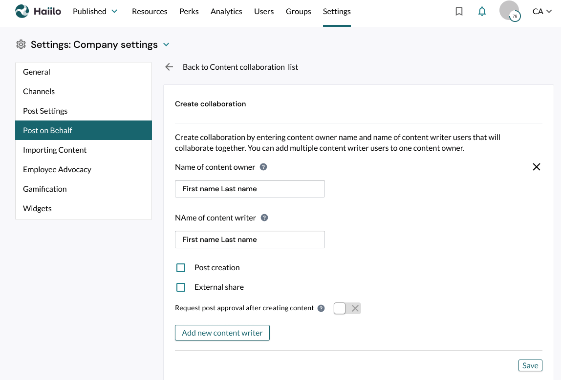 screenshot of haiilo tools