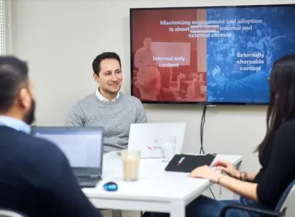 A team collaborating effecively: demonstrating the importance of internal staff communications