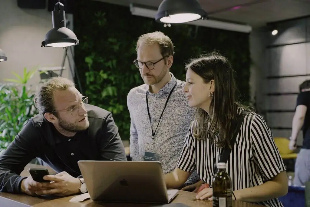 employees discussing new ideas