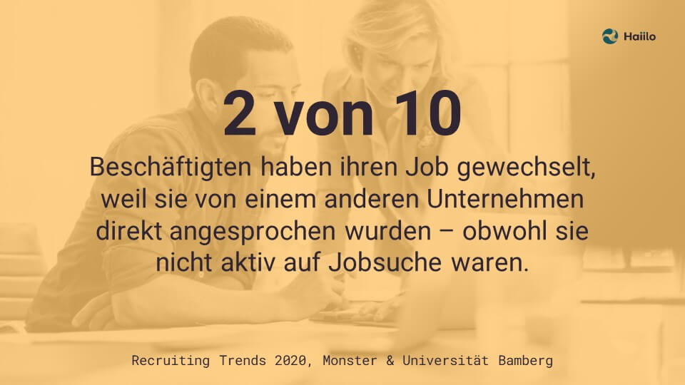 Studie Social Recruiting Definition: 2 von 10 Beschäftigten haben ihren Job gewechselt, weil sie von einem anderen Unternehmen direkt angesprochen wurden – obwohl sie nicht aktiv auf Jobsuche waren