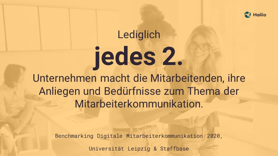 Studie: Lediglich jedes 2. Unternehmen macht die Mitarbeitenden, ihre Anliegen und Bedürfnisse zum Thema der Mitarbeiterkommunikation