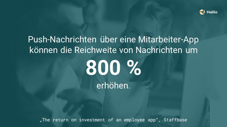 Studie Mitarbeiterkommunikation: Push-Nachrichten über eine Mitarbeiter-App können die Reichweite von Nachrichten um 800 % erhöhen