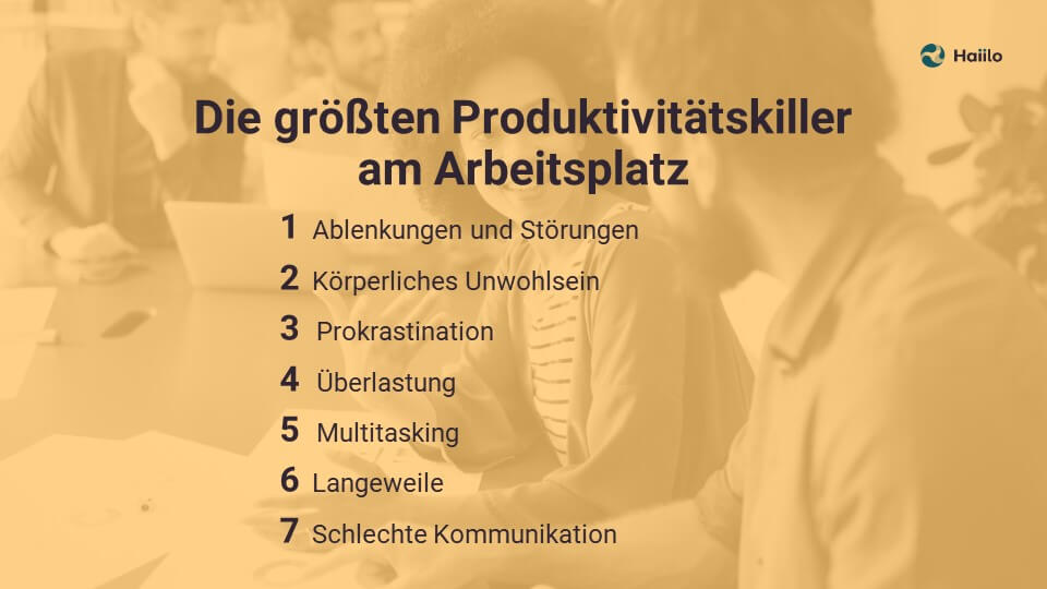 Die größten Produktivitätskiller am Arbeitsplatz