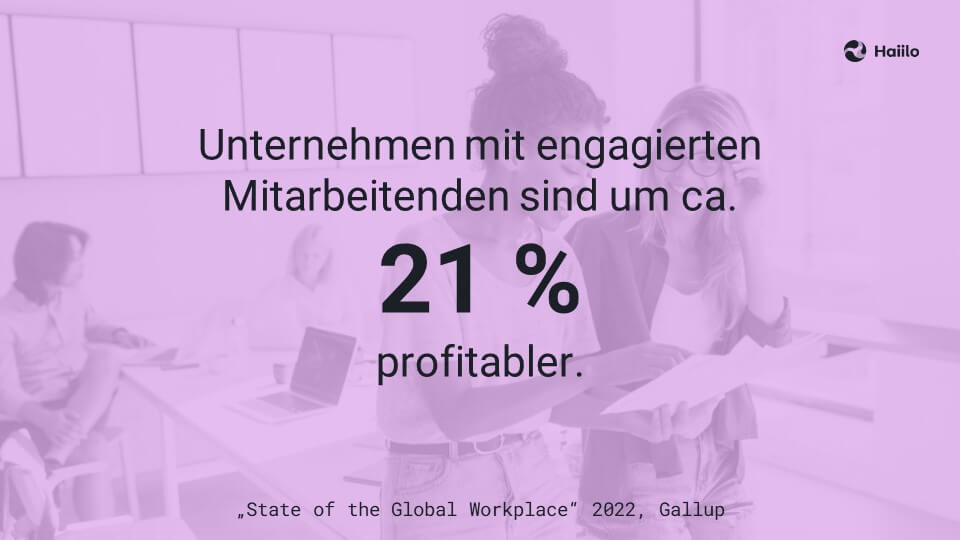 Digitales schwarzes Brett Studie: Unternehmen mit engagierten Mitarbeitenden sind um ca. 21 % profitabler