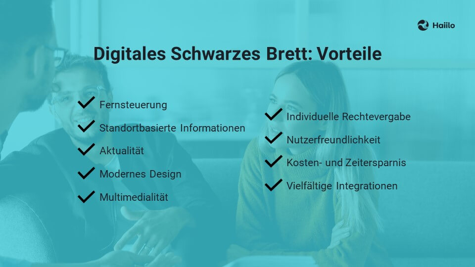 Digitales Schwarzes Brett: Vorteile