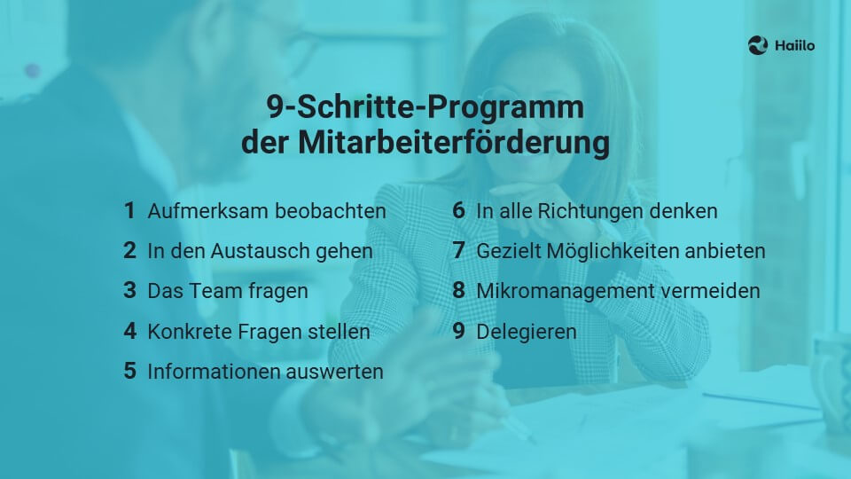 9-Schritte-Programm der Entwicklung von Mitarbeitern