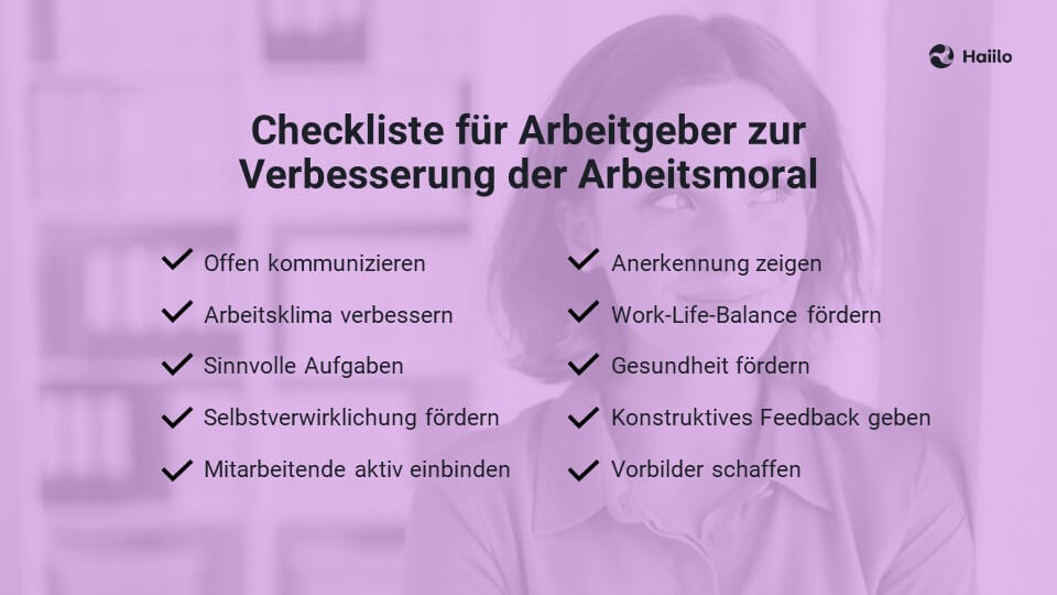 Checkliste zur Verbesserung der Arbeitsmoral der Gen Z