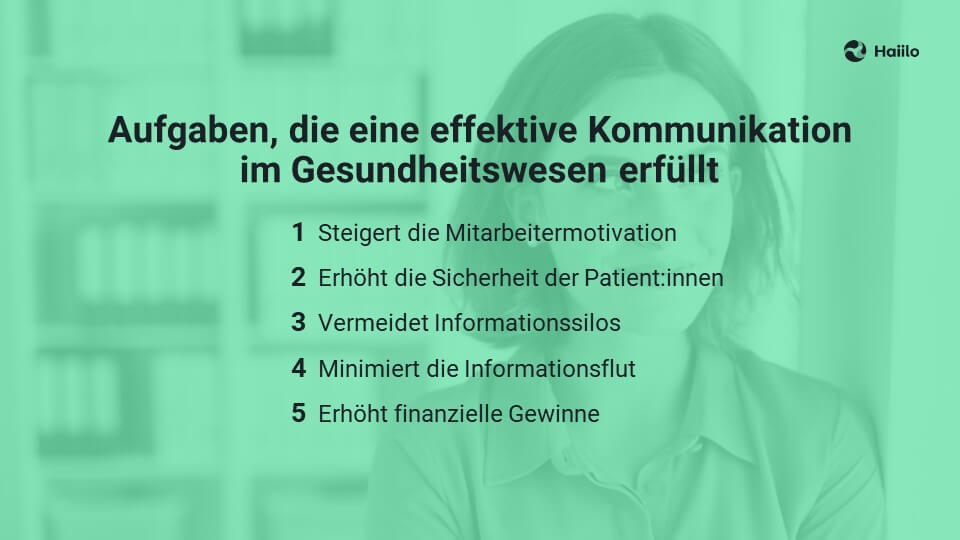 Aufgaben, die eine effektive interne Kommunikation im Gesundheitswesen erfüllt