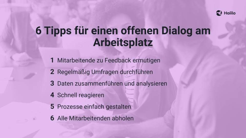 6 Tipps für einen offenen Dialog am Arbeitsplatz